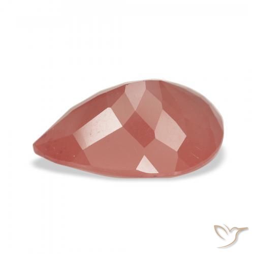 Labradorite andésine Orange rougeâtre pâle naturelle En forme de poire, 2.81 ct, Translucide