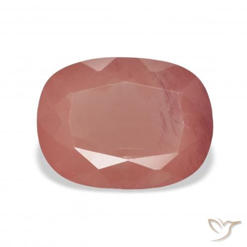 4.22ct Naturel Orange rougeâtre pâle Labradorite andésine, Coussin, Transparent