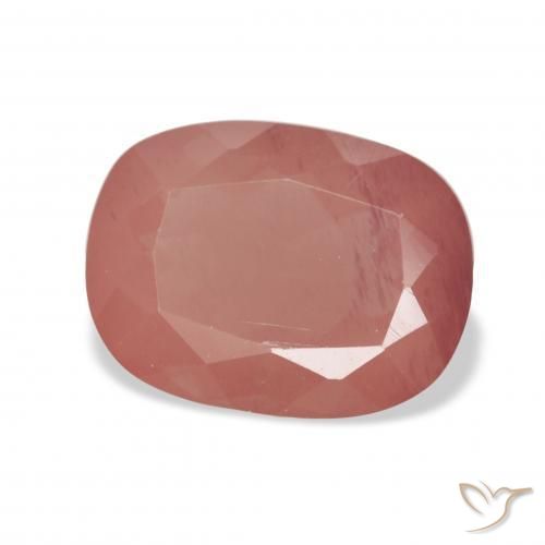 Labradorite andésine Orange rougeâtre pâle naturelle Coussin, 4.22 ct, Transparent