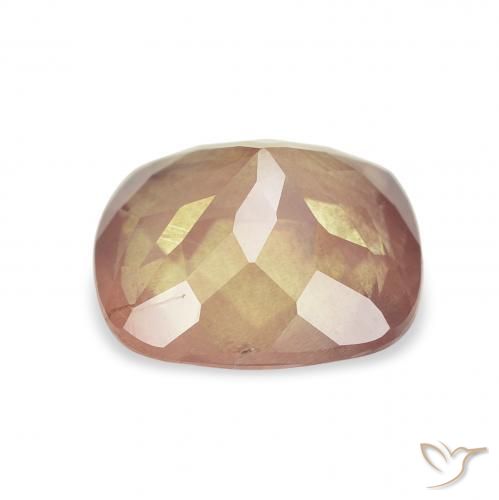 Labradorite andésine Orange-doré naturelle Coussin, 2.15 ct, Transparent