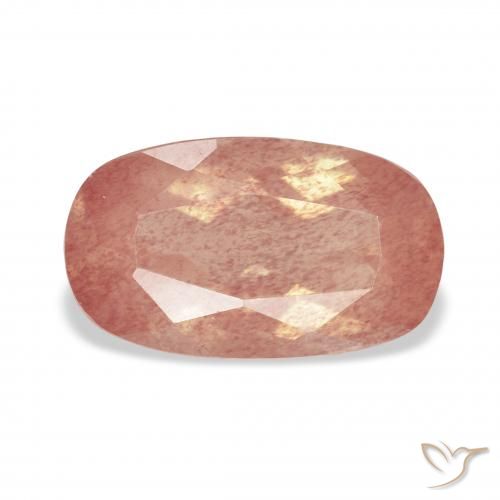 3.02ct Naturel Orange rougeâtre Labradorite andésine, Coussin, Transparent