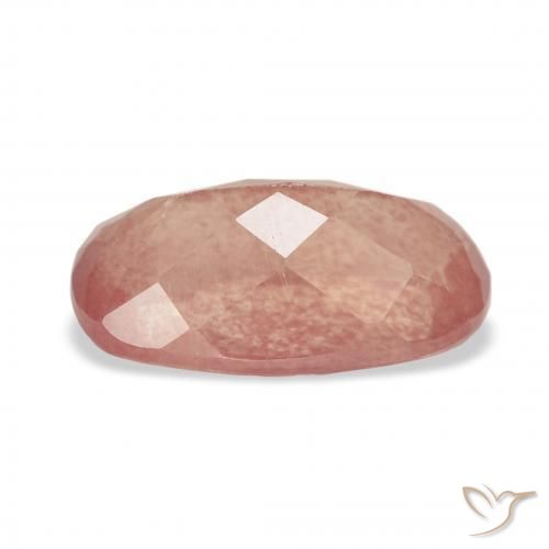 Labradorite andésine Orange rougeâtre naturelle Coussin, 3.02 ct, Transparent