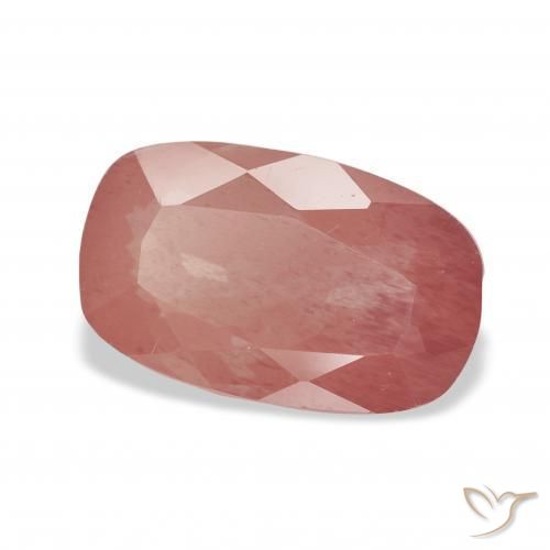 Labradorite andésine Rouge moyen naturelle Coussin, 2.96 ct, Transparent