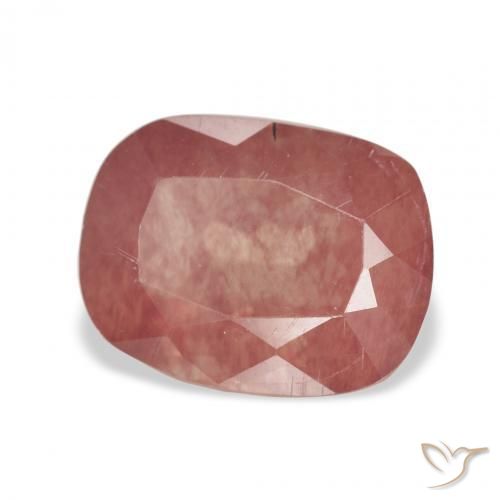 Labradorite andésine Rouge moyen naturelle Coussin, 3.23 ct, Transparent