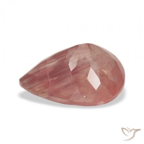 Labradorite andésine Rouge moyen naturelle En forme de poire, 2.80 ct, Transparent