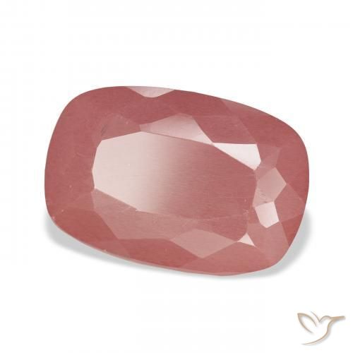 Labradorite andésine Orange rougeâtre pâle naturelle Coussin, 6.11 ct, Translucide