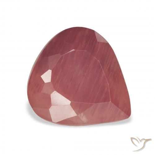 Labradorite andésine Rouge moyen naturelle En forme de poire, 4.57 ct, Translucide