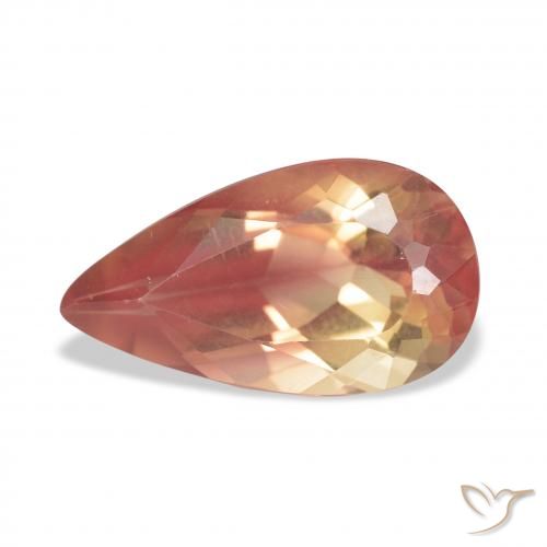 3.31ct Naturel Orange rouge foncé Labradorite andésine, En forme de poire, Transparent