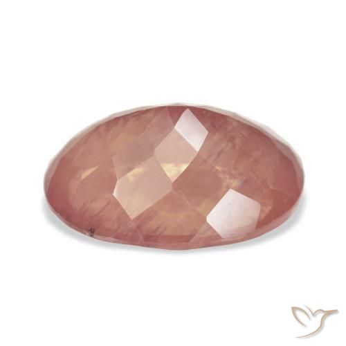 Labradorite andésine Orange rougeâtre pâle naturelle ovale, 9.50 ct, Transparent