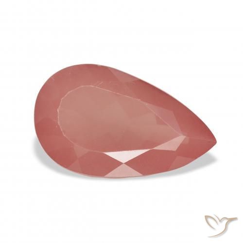 Labradorite andésine Rouge moyen naturelle En forme de poire, 3.64 ct, Transparent