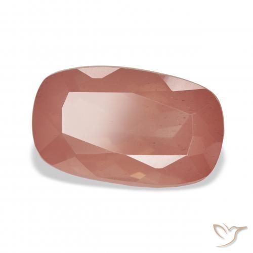 Labradorite andésine Orange rougeâtre pâle naturelle Coussin, 6.01 ct, Transparent