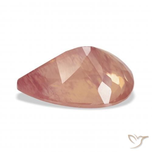Labradorite andésine Orange rougeâtre pâle naturelle En forme de poire, 5.35 ct, Transparent