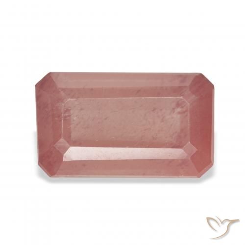 4.32ct Naturel Orange rougeâtre pâle Labradorite andésine, Taille émeraude, Transparent
