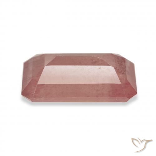 Labradorite andésine Orange rougeâtre pâle naturelle Octogone / coupe Émeraude, 4.32 ct, Transparent