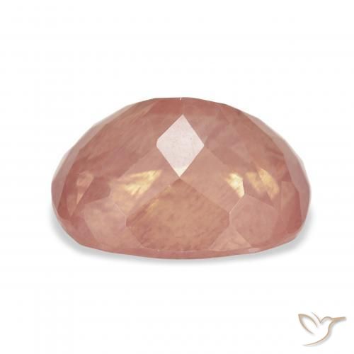 Labradorite andésine Orange rougeâtre pâle naturelle Coussin, 6.47 ct, Transparent