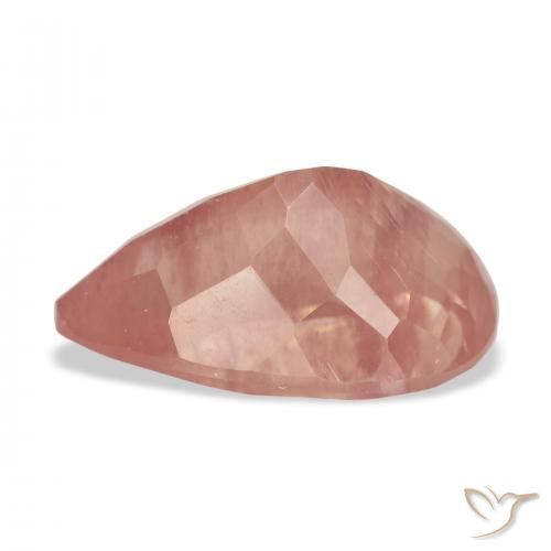 Labradorite andésine Orange rougeâtre pâle naturelle En forme de poire, 5.02 ct, Transparent