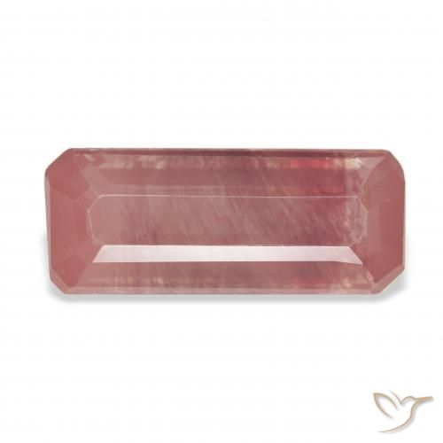 3.88ct Naturel Rouge-orange Labradorite andésine, Taille émeraude, Transparent