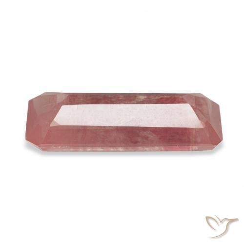 Labradorite andésine Rouge-orange naturelle Octogone / coupe Émeraude, 3.88 ct, Transparent