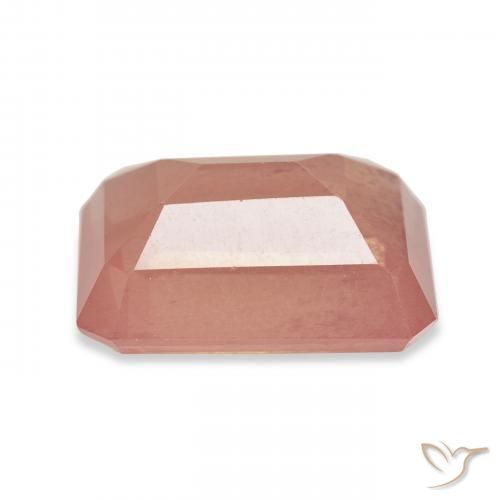 Labradorite andésine Orange rougeâtre pâle naturelle Octogone / coupe Émeraude, 7.64 ct, Transparent