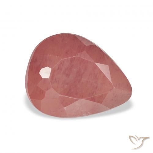 Labradorite andésine Rose framboise naturelle En forme de poire, 2.29 ct, Translucide
