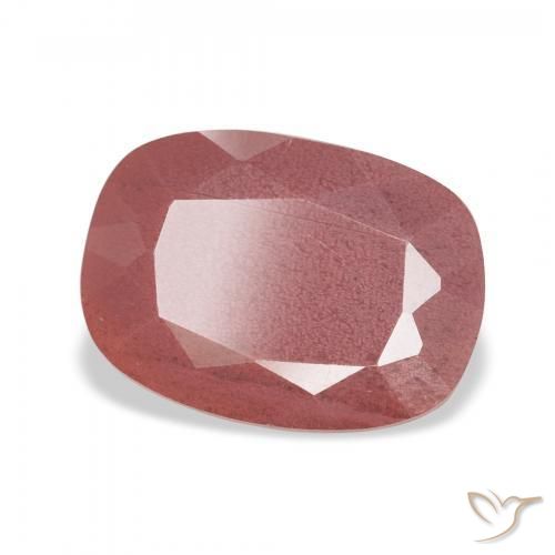 Labradorite andésine Rose naturelle Coussin, 3.07 ct, Translucide