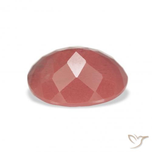 Labradorite andésine Rouge moyen naturelle ovale, 2.96 ct, Translucide