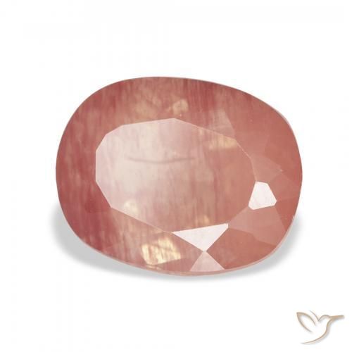 Labradorite andésine Rose framboise naturelle Coussin, 3.67 ct, Transparent