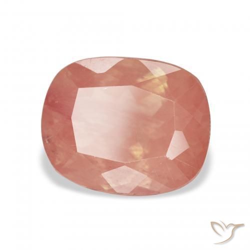 Labradorite andésine Rose moyen naturelle Coussin, 3.13 ct, Transparent