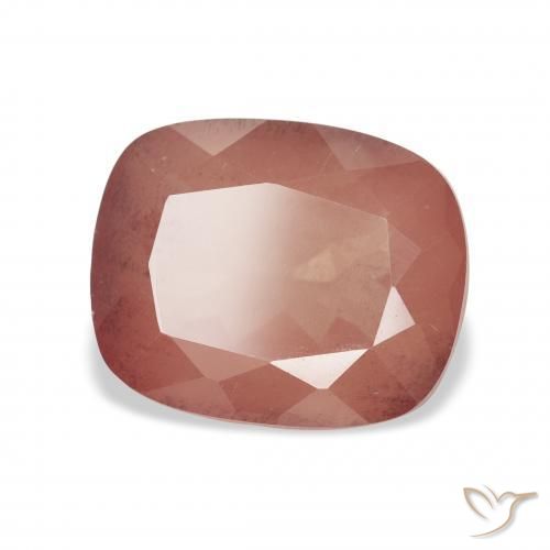 Labradorite andésine Rose moyen naturelle Coussin, 3.83 ct, Transparent