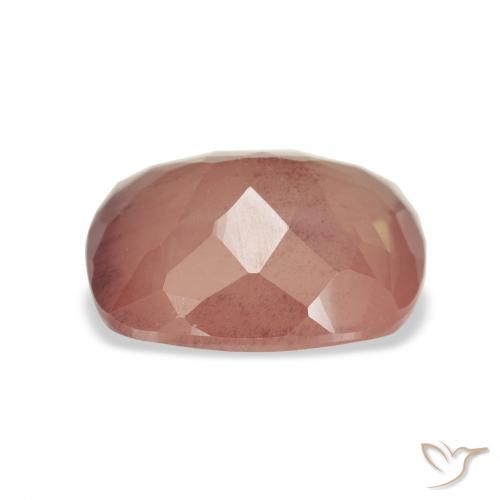 Labradorite andésine Rose moyen naturelle Coussin, 3.83 ct, Transparent