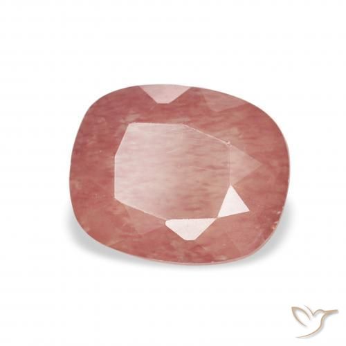 Labradorite andésine Rose framboise naturelle Coussin, 1.33 ct, Transparent