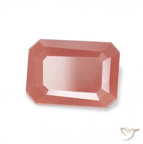 Labradorite andésine Rouge moyen naturelle Octogone / coupe Émeraude, 1.83 ct, Translucide