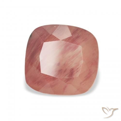 Labradorite andésine Rouge moyen naturelle Coussin, 2.88 ct, Translucide