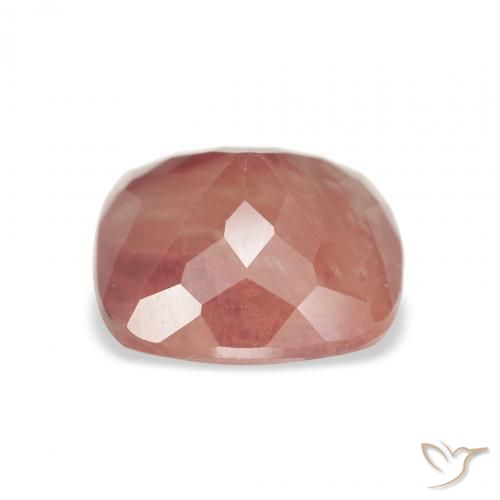 Labradorite andésine Rouge moyen naturelle Coussin, 2.88 ct, Translucide