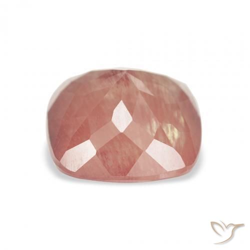 Labradorite andésine Rouge moyen naturelle Coussin, 3.21 ct, Transparent