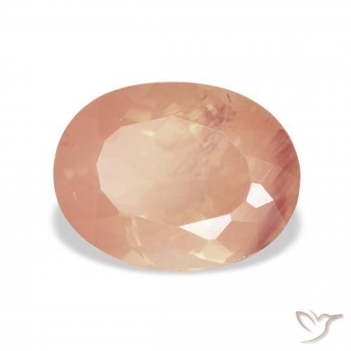 Labradorite andésine Rose moyen naturelle ovale, 3.81 ct, Transparent