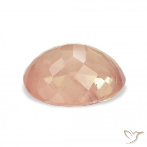 Labradorite andésine Rose moyen naturelle ovale, 3.81 ct, Transparent