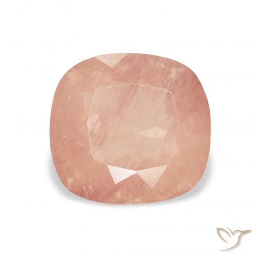 2.35ct Rose orangé léger Labradorite andésine, Coussin, Transparent