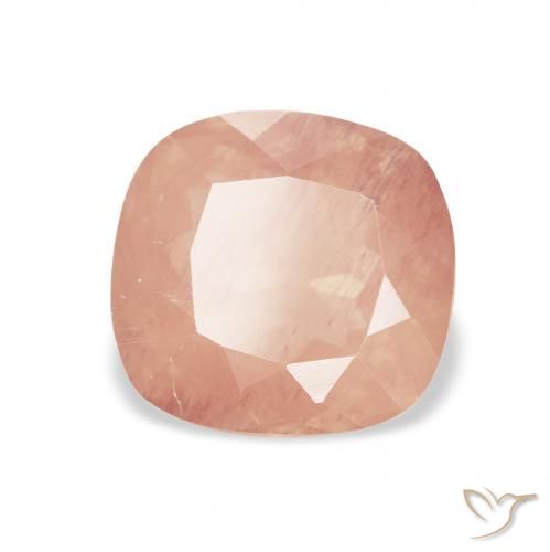 Labradorite andésine Rose orangé léger naturelle Coussin, 2.35 ct, Transparent