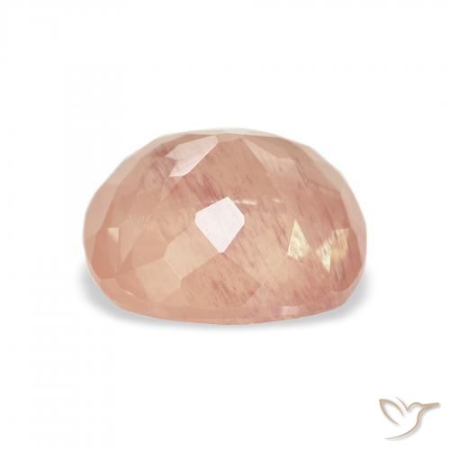 Labradorite andésine Rose orangé léger naturelle Coussin, 2.35 ct, Transparent