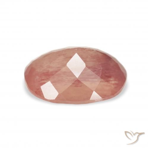 Labradorite andésine Rose moyen naturelle ovale, 3.47 ct, Transparent