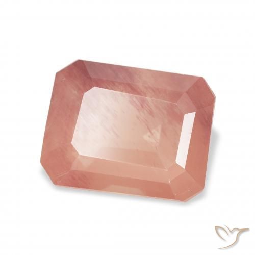 Labradorite andésine Rose pamplemousse naturelle Octogone / coupe Émeraude, 3.27 ct, Transparent