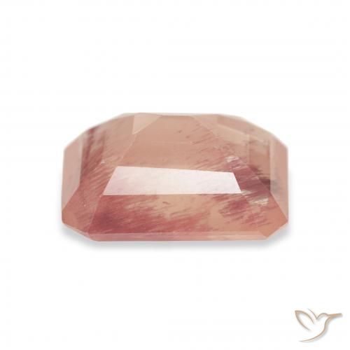 Labradorite andésine Rose pamplemousse naturelle Octogone / coupe Émeraude, 3.27 ct, Transparent