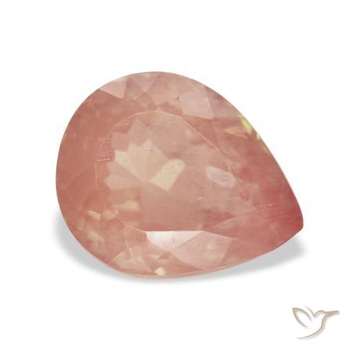 Labradorite andésine Rouge moyen naturelle En forme de poire, 3.24 ct, Transparent