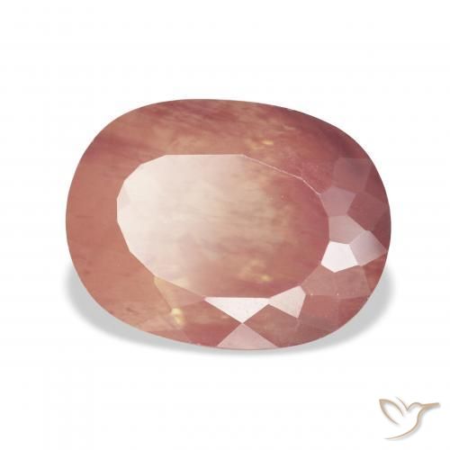 Labradorite andésine Rouge moyen naturelle Coussin, 5.76 ct, Transparent