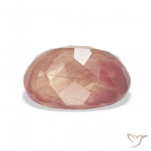 Labradorite andésine Rouge moyen naturelle Coussin, 5.76 ct, Transparent