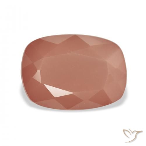 4.59ct Rose orangé Labradorite andésine, Coussin, Translucide