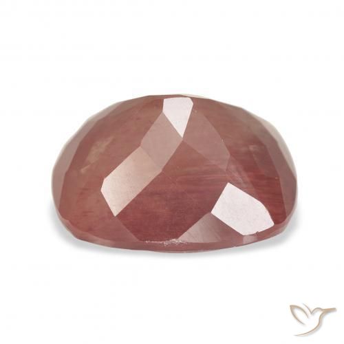 Labradorite andésine Rouge-orange naturelle Coussin, 5.27 ct, Transparent