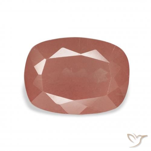 3.70ct Orange rougeâtre pâle Labradorite andésine, Coussin, Transparent