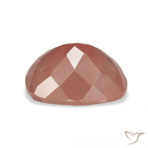 Labradorite andésine Orange rougeâtre pâle naturelle Coussin, 3.70 ct, Transparent